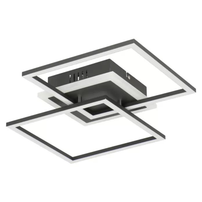 Reality Leuchten LED-Deckenleuchte Salida - 25 W, L x B x H: 35,5 x 57,5 x 7,5 cm, Schwarz, Warmweiß