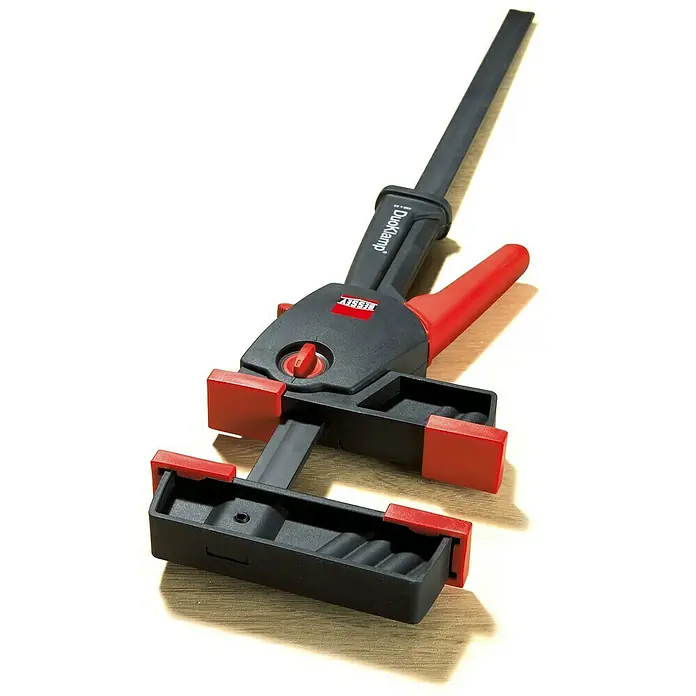 Bessey Einhandzwinge DuoKlamp DUO 30-8 - Spannweite: 300 mm, Spannkraft: 1.200 N, Ausladung: 85 mm - Die Einhandzwinge DuoKlamp von Bessey in Schwarz und Rot, ideal zum schnellen und sicheren Fixieren von Werkstücken.
