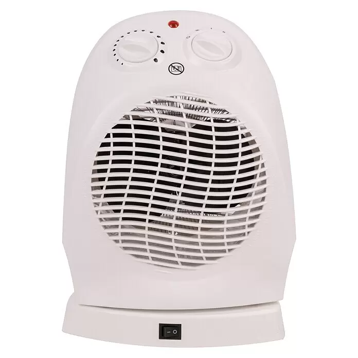 Voltomat HEATING Heizlüfter - 1.000 W - 2.000 W, Weiß, 21,5 x 20 x 29,5 cm - Vorderansicht