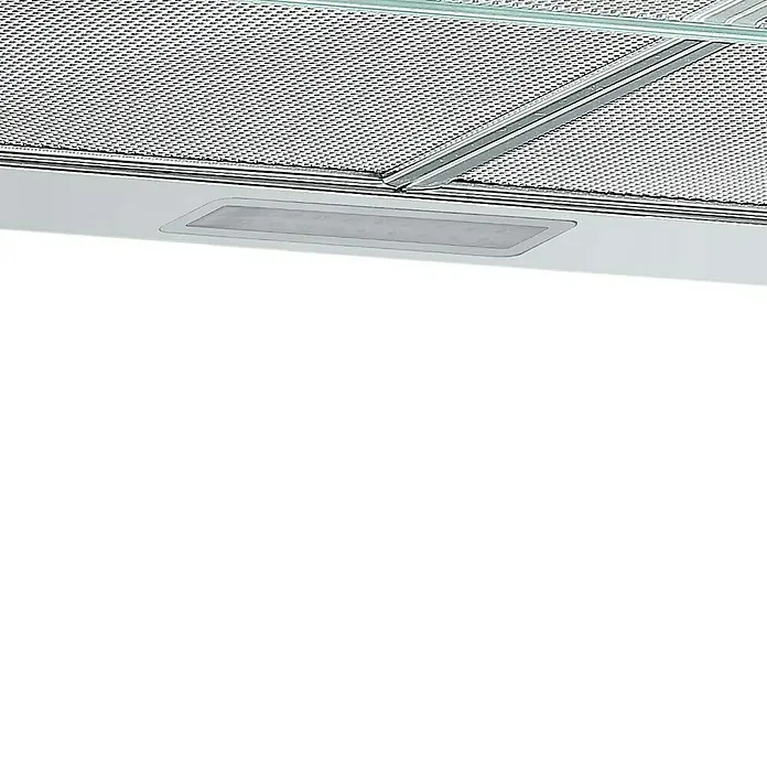 Respekta Unterbauhaube Lili - Breite: 60 cm, Max. Gebläseleistung Abluftbetrieb: 200,9 m³/h, Edelstahl - Nahaufnahme der Dunstabzugshaube mit Metallgitter und integrierter Beleuchtung, ein elegantes Detail für jede moderne Küche.