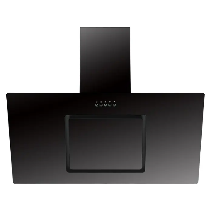 Respekta Premium Küchenzeile Gabriel - Breite: 320 cm, Grau, Mit Elektrogeräten - Ein elegantes, schwarzes Dunstabzugshauben-Design. Modern und funktional, ideal für jede Küche mit seiner effektiven Luftreinigung.