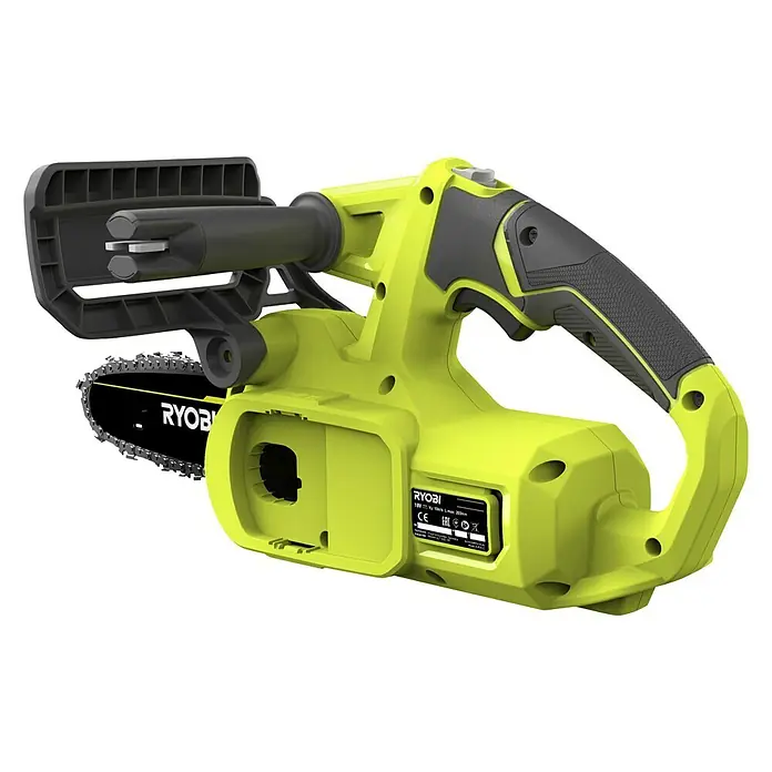 Ryobi ONE+ Maschinenpaket - Akku-Kettensäge RY18CS20A-0,18V, 4 Ah Akku & 2A Ladegerät - Abbildung einer Ryobi Akku-Kettensäge, ein kompaktes und leichtes Werkzeug für Baumschnittarbeiten.