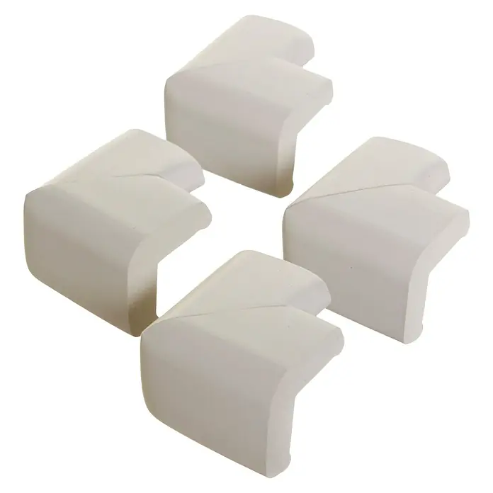 Dreambaby EckenschutzGrau, L x B x H: 40 x 35 x 15 mm, 4 Stk. - Vier weiße Eckschützer für Kindersicherheit, ideal zum Schutz vor scharfen Möbelkanten und Ecken im Haushalt.