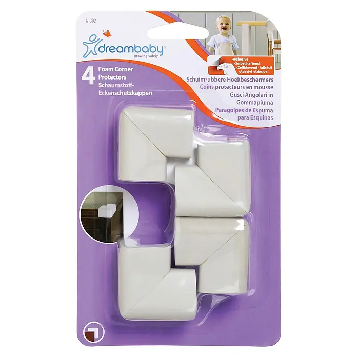 Dreambaby Eckenschutz - Grau, L x B x H: 40 x 35 x 15 mm, 4 Stk. - Dreambaby Eckenschutz für Möbel, 4er-Pack. Schützt Babys vor Verletzungen durch scharfe Ecken.