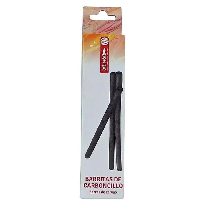 Talens Lápiz de carbón - 10 pzs., Negro - Un paquete de barras de carboncillo Art Creation, ideales para dibujos artísticos y bocetos con tonos negros intensos.