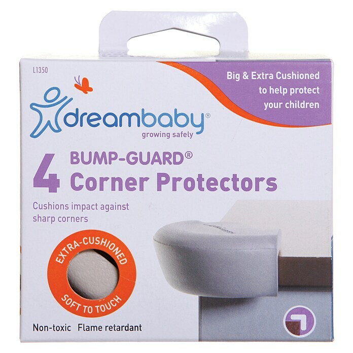 Dreambaby Eckenschutz Bump GuardGrau, L x B: 97 x 72 mm, 4 Stk. Front View