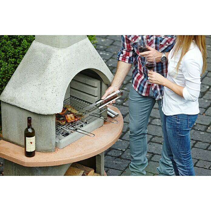 Buschbeck Gartenkamin CarmenHauptgrillfläche: 54 x 34 cm, Beton Use Shot