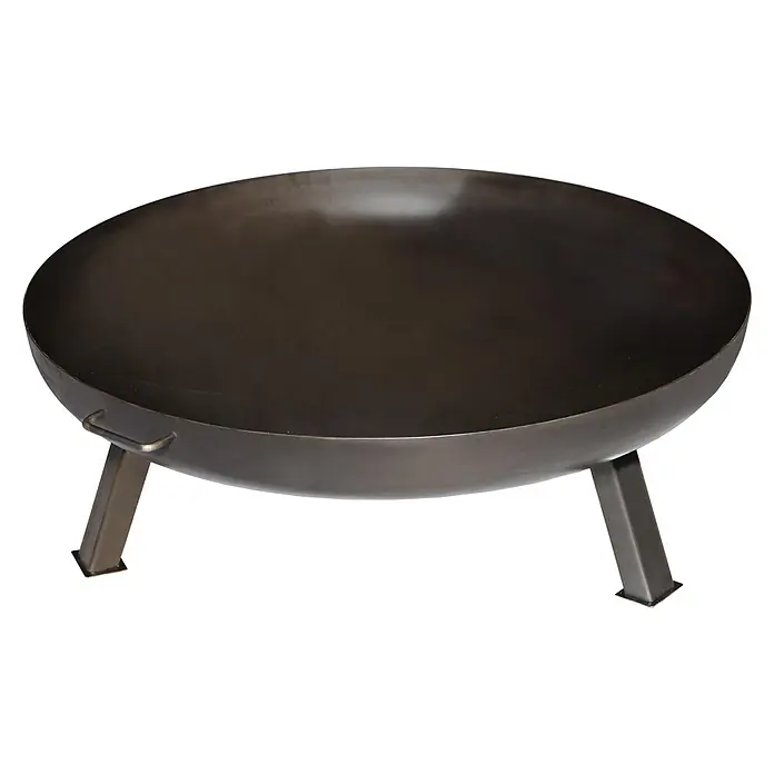 Buschbeck Feuerschale - Durchmesser: 55 cm, Eisen - Dunkelgraue Feuerschale mit drei Beinen. Die Schale ist leer und bereit für ein gemütliches Feuer im Garten oder auf der Terrasse.