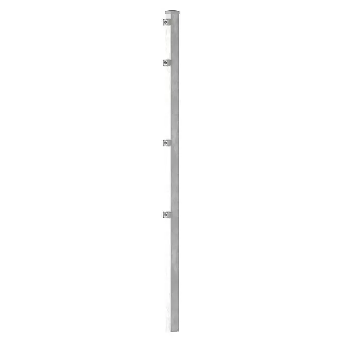 ZaunpfostenHöhe: 225 cm, Silber, Metall Diagonal View