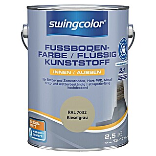 swingcolor 2in1 Flüssigkunststoff / Fußbodenfarbe RAL 7032 (Kieselgrau, 2,5 l, Seidenmatt)