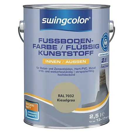 swingcolor 2in1 Fußbodenfarbe / Flüssig Kunststoff 2in1 RAL 7032