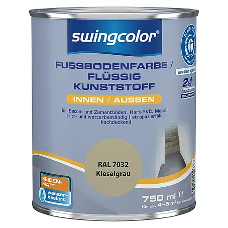 swingcolor 2in1 Fußbodenfarbe / Flüssig Kunststoff 2in1 RAL 7032