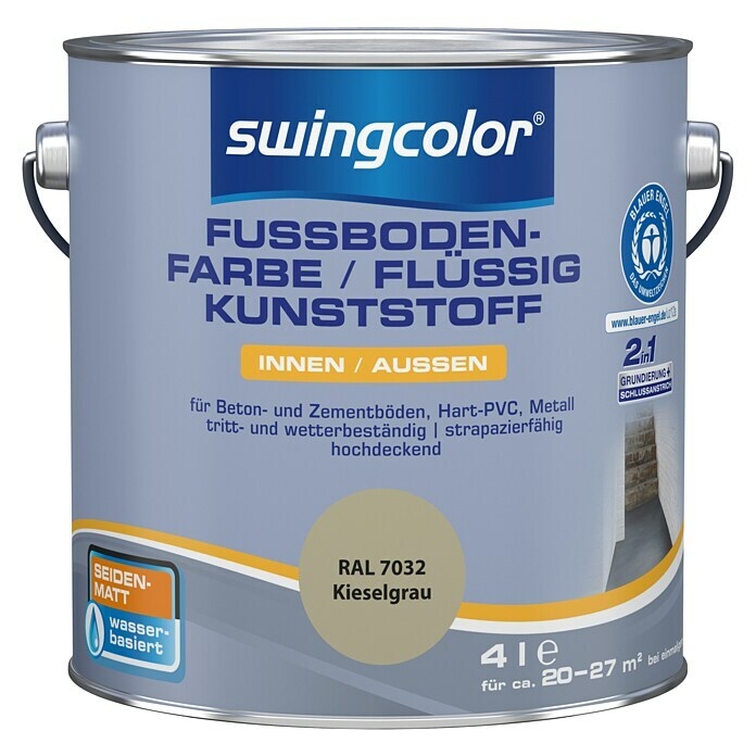 swingcolor Fussbodenfarbe/ Flüssigkunststoff 2in1 RAL 7032