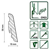 Sockelleiste FUO60L (2 400 x 19 x 58 mm, MDF, Kirsch) | BAUHAUS