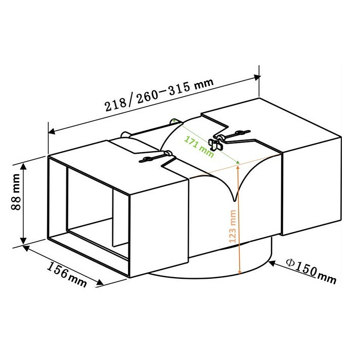 PKM Umluftweiche AT150-4Geeignet für: Schachbreiten von 22 - 31,5 cm Sketch