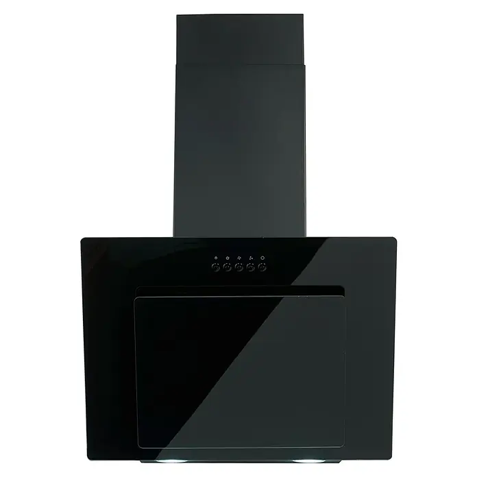 PKM Schräghaube 9039 X - Breite: 59,5 cm, Max. Gebläseleistung Abluftbetrieb: 405,1 m³/h, Schwarz - Elegante schwarze Dunstabzugshaube. Die moderne Dunstabzugshaube mit Bedienknöpfen ist eine stilvolle Ergänzung für jede Küche.