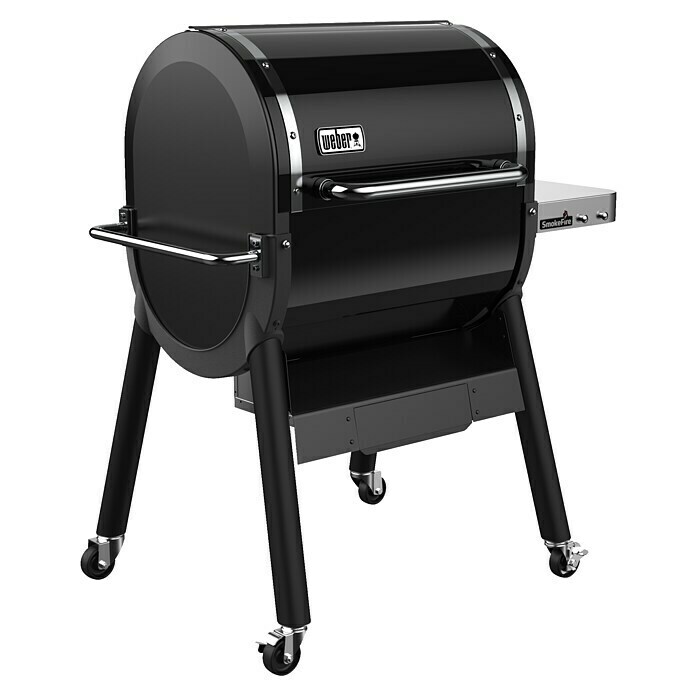 Weber Pelletgrill Smokefire EX4 GBSSchwarz, Hauptgrillfläche: 46 x 61 cm, Material Rost: Edelstahl, Weber Connect Diagonal View