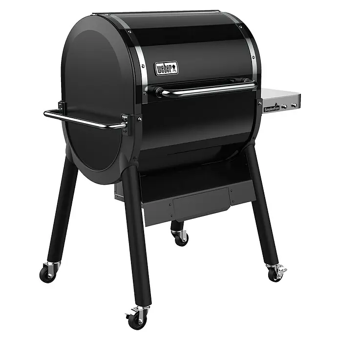 Weber Pelletgrill Smokefire EX4 GBS - Grillfläche (B x T): 61 x 46 cm, Schwarz - Das Bild zeigt einen Weber SmokeFire Pelletgrill in elegantem Schwarz, perfekt für jeden Grillmeister. Er vereint Stil mit Funktionalität.