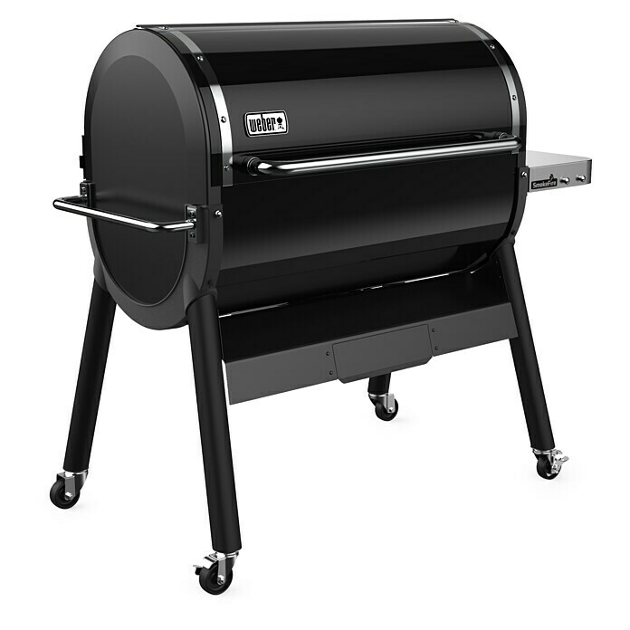 Weber Pelletgrill Smokefire EX6 GBSSchwarz, Hauptgrillfläche: 46 x 91 cm, Material Rost: Edelstahl Diagonal View