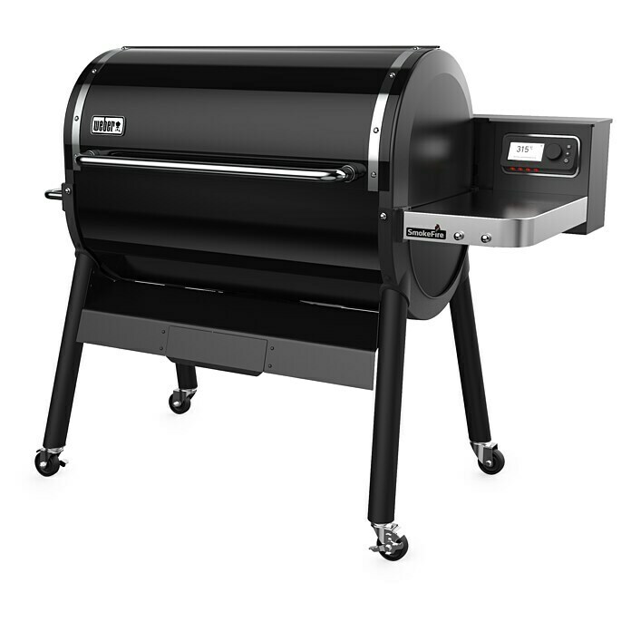 Weber Pelletgrill Smokefire EX6 GBSSchwarz, Hauptgrillfläche: 46 x 91 cm, Material Rost: Edelstahl Diagonal View