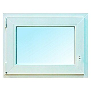 Solid Elements Ventana de PVC Practicable-Oscilobatiente (80 x 60 cm, Izquierda, Blanco, Sin persiana)