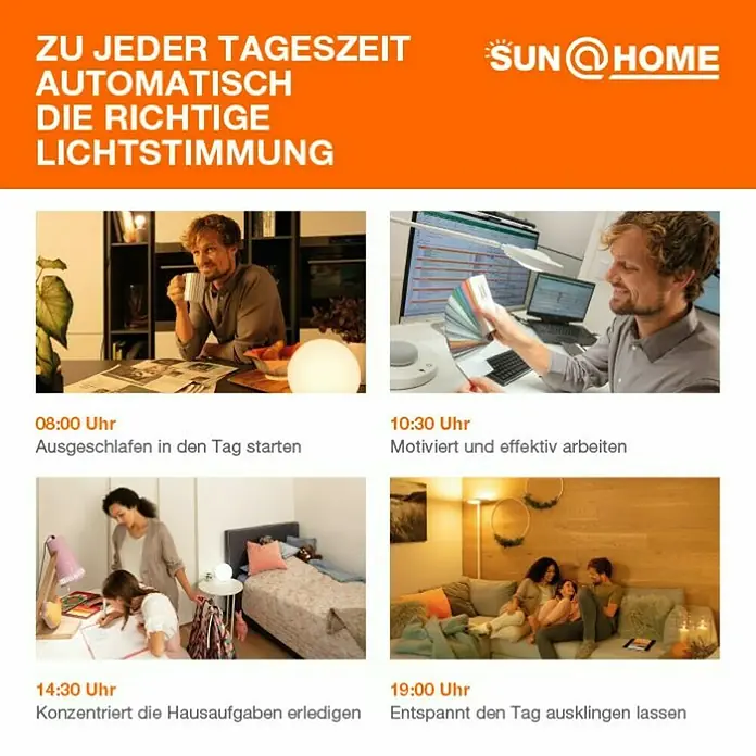 Ledvance SUN@Home Smart-LED-Lampe Smart+ WIFIE14, Dimmbar, Neutralweiß, 425 lm, 4,9 W - Intelligente Beleuchtung für jeden Moment: Genießen Sie mit SUN@HOME die passende Lichtstimmung zu jeder Tageszeit, automatisch angepasst.