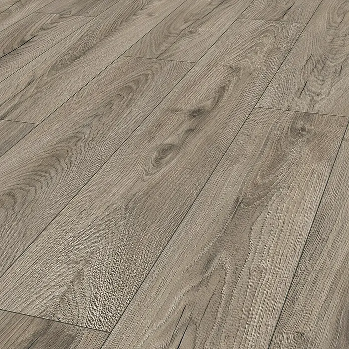 MyStyle MyDream Laminat - Rutherford Oak, Landhausdiele, 1.285 x 192 x 14 mm - Nahaufnahme von Laminatboden in warmen Holztönen, ideal für moderne Wohnräume, mit realistischer Holzstruktur und einfacher Verlegung.