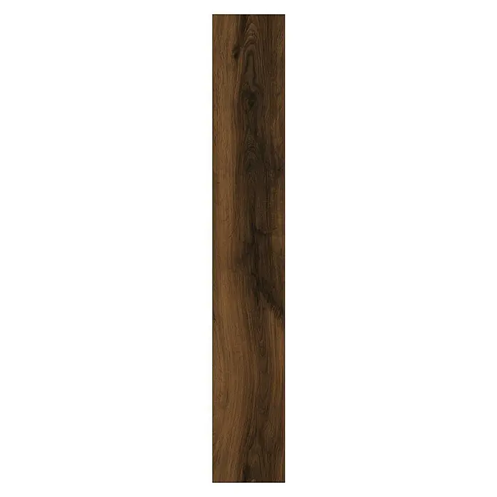 MyStyle MyDream Laminat - Bourbon Hill Oak, Landhausdiele, 1.285 x 192 x 14 mm - Eine Nahaufnahme eines einzelnen Paneels aus dunklem Hartholz mit ausgeprägter Maserung und warmen Farbtönen. Die Oberfläche zeigt natürliche Details.