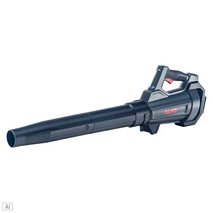 AL-KO Bosch Home & Garden Compatible Akku-Laubbläser LB 1860 SET - 18 V, 1 Akku, 2,5 Ah, Blasgeschwindigkeit: 165 km/h, Blasleistung: 450 m³/min - Abgebildet ist ein Laubbläser der Marke AL-KO, ein nützliches Gartengerät zum Entfernen von Laub und Schmutz von Gehwegen und Rasenflächen.