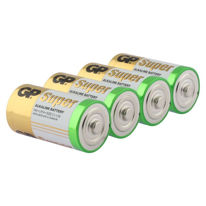 GP Super Batterie C / LR14 Alkaline1,5 V, 4 Stk. Diagonal View