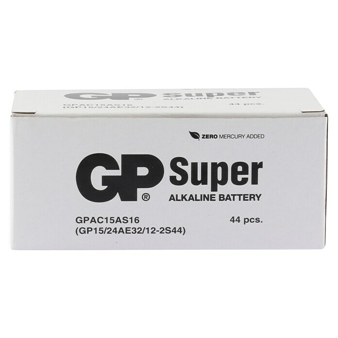 GP Super Batterie AA/AAA Mixpack 44, Alkaline1,5 V, 44 Stk., 32x AA Batterien + 12x AAA Batterien Diagonal View