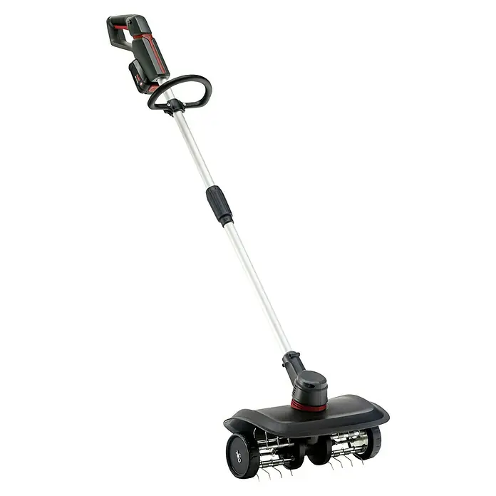AL-KO Bosch Home & Garden Compatible Akku-Rasenlüfter AR 1835 SET - Anzahl Akkus: 1 Akku, 18 V, Arbeitsbreite: 35 cm - Der Akku-Bodenlüfter mit Teleskopstiel und schwarzen Rädern ist ideal für die Rasenpflege.