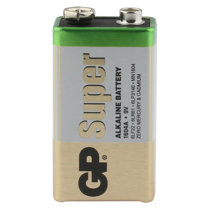 GP Super Batterie 9V Blockbatterien, Alkaline9 V, 8 Stk. Front View