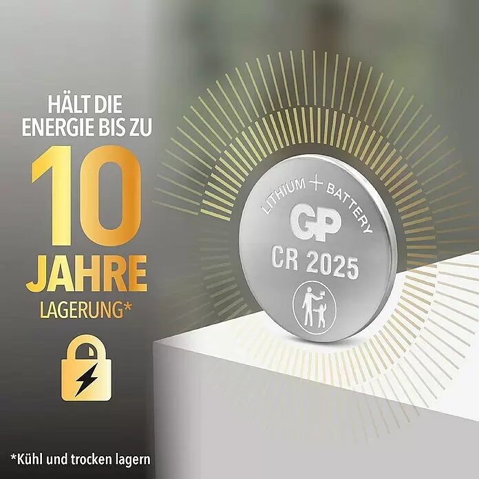 GP Lithium Batterie Knopfzellen CR2025 3V - 5 Stk. - Anwendungsbeispiel