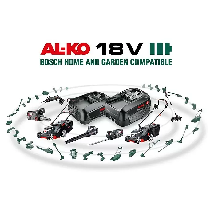 AL-KO Bosch Home & Garden Compatible Akku-Rasenmäher 38.1 Li18 V, 2 Akkus, 4 Ah, Schnittbreite: 38 cm