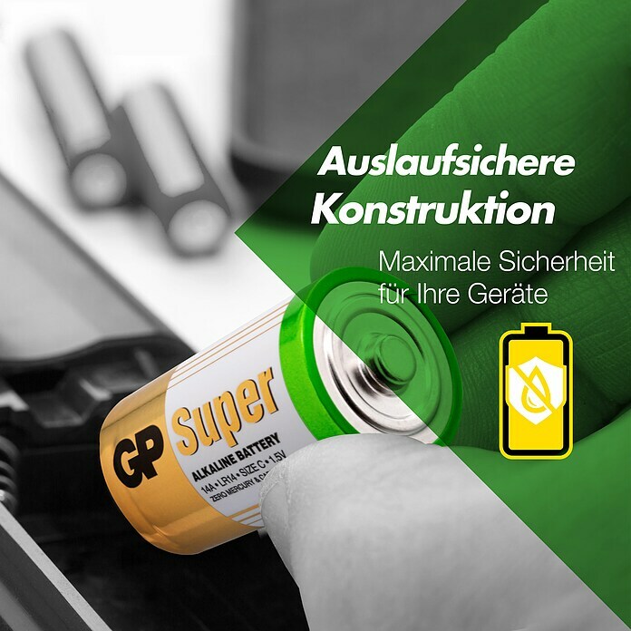 GP Super Batterie C / LR14 Alkaline1,5 V, 4 Stk. Unknown