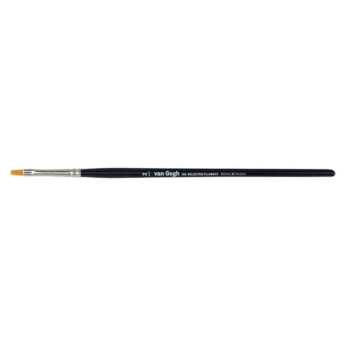 Talens Van Gogh Pincel plano AC Toray 194 - Tamaño pincel: N.2/0, Fibra sintética, Madera - Pincel Van Gogh 184 Selected Filament Royal Talens, tamaño 2, perfecto para técnicas de pintura precisas y detalles finos.