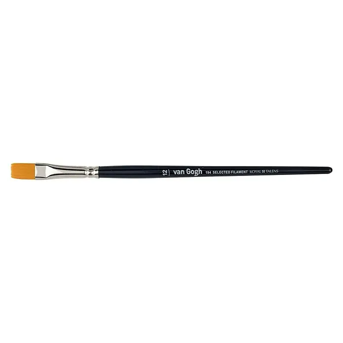 Talens Van Gogh Pincel plano AC Toray 194 - Tamaño pincel: N.12, Fibra sintética, Madera - Pincel plano número 12 "van Gogh" con filamento seleccionado 194, ideal para artistas que valoran la calidad.