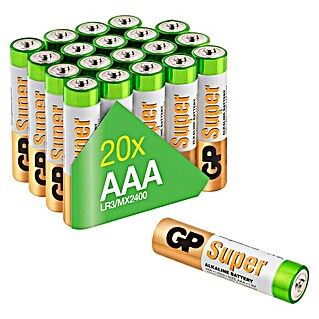 GP Super Batterie AAA Micro/LR03, Alkaline (1,5 V, 20 Stk.)
