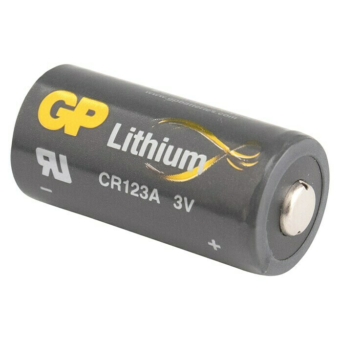 GP BatterieCR123A, 3 V, Lithium, 10 Stk. Diagonal View