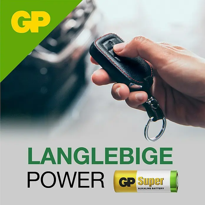 GP Super Batterie 23A 12V Batterien, Alkaline - 23A, Alkali-Mangan, 12 V, 5 Stk. - GP Super Alkaline Batterie für langlebige Energie. Ideal für Geräte wie Autoschlüssel, die zuverlässige Leistung benötigen.