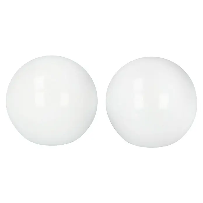Expo Ambiente Endstück Ball - Weiß, Geeignet für: Gardinenstangen Ø 20 mm, 2 Stk. - Zwei strahlend weiße Kugeln nebeneinander, die ein minimalistisches und modernes Gefühl vermitteln. Perfekt für vielseitige Designanwendungen.