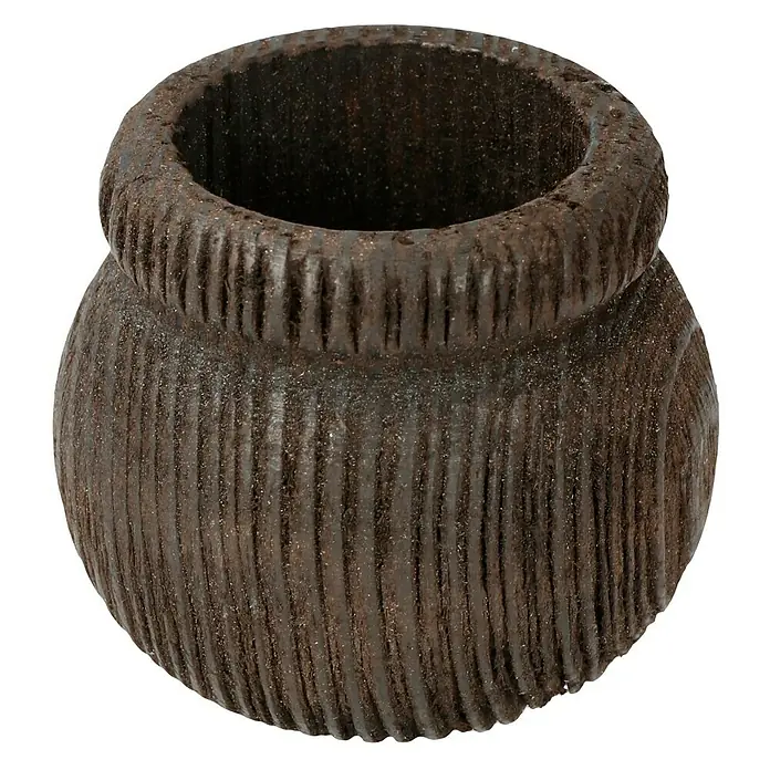 Expo Ambiente Endstück Rill-Ball - 2 Stk., Wenge, Geeignet für: Gardinenstangen Ø 28 mm - Rustikaler brauner Pflanzentopf mit gerilltem Design. Ein dekoratives Element für Haus und Garten, das Vintage-Charme versprüht.