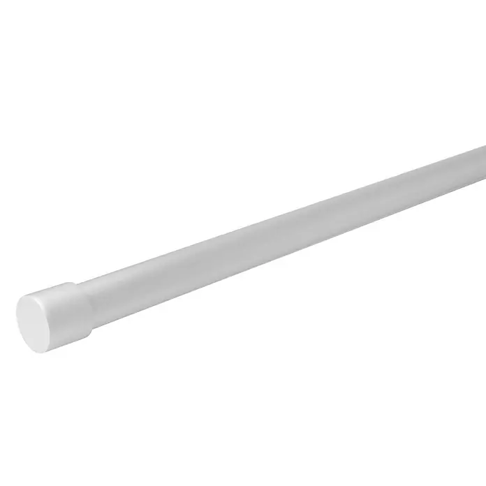 Expo Ambiente Endstück Cap - Aluminium, Geeignet für: Gardinenstangen Ø 20 mm, 2 Stk. - Nahaufnahme einer schlanken, weißen LED-Röhre mit Endkappe, ideal für moderne Beleuchtungslösungen.