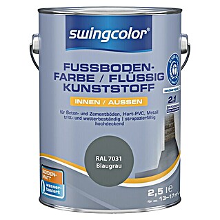 swingcolor 2in1 Flüssigkunststoff / Fußbodenfarbe RAL 7031 (Blaugrau, 2,5 l, Seidenmatt)