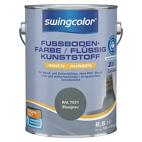 swingcolor 2in1 Fußbodenfarbe / Flüssig Kunststoff 2in1 RAL 7031