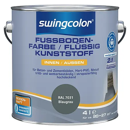 swingcolor 2in1 Fußbodenfarbe / Flüssig Kunststoff 2in1 RAL 7031