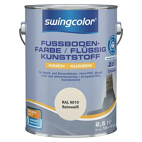 swingcolor 2in1 Fußbodenfarbe / Flüssig Kunststoff 2in1 RAL 9010