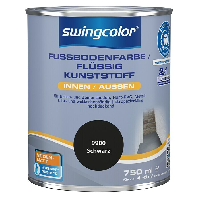 swingcolor Fussbodenfarbe/ Flüssigkunststoff 2in1 schwarz
