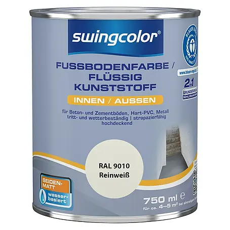 swingcolor 2in1 Fußbodenfarbe / Flüssig Kunststoff 2in1 RAL 9010